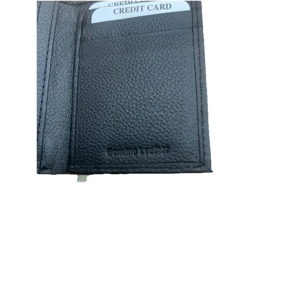 ESTALON Leather Black Trifold Wallet for Men - RFID Blocking - 6 Card Slots,m